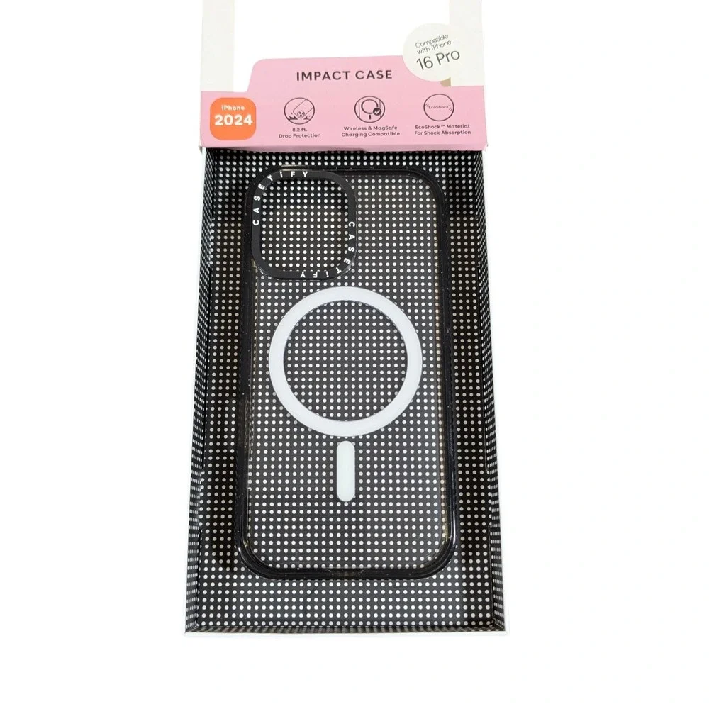 Aa6U CASETiFY Impact Case w/ Magsafe for iPhone 16 - Clear/Black‎ Gently Used